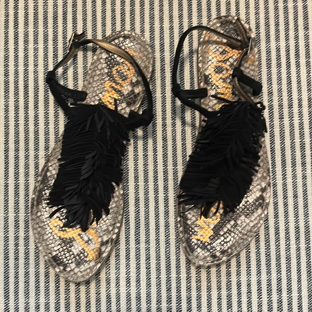 Sam Edelman tassel black sandals